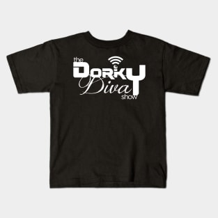 The Dorky Diva Show- White Logo Kids T-Shirt